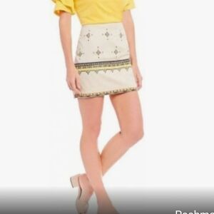 Anthropologie A Loves A Tribal Aztec Print Fairycore Cottagecor Skirt  XSMALL